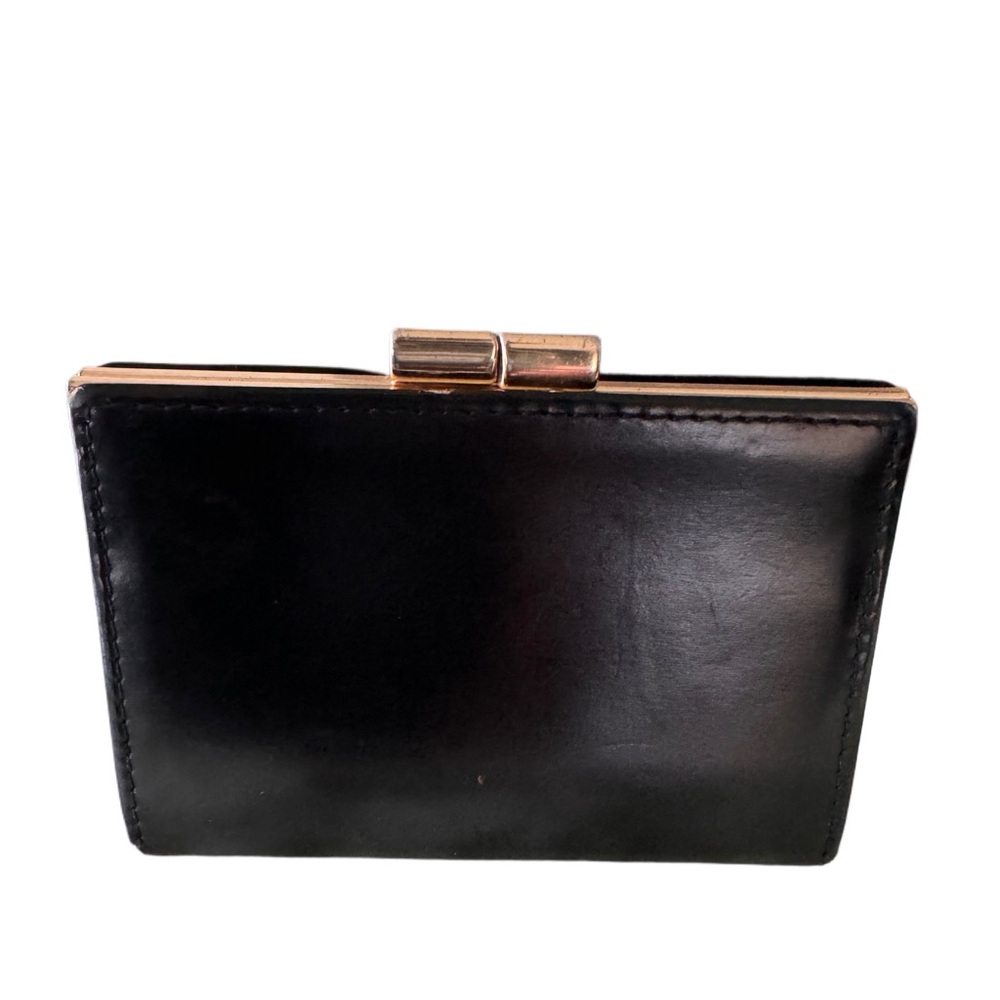 EUC Burberry Wallet Coin Purse Black Leather Novacheck Beige - Picture 3 of 7